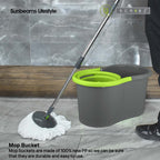 SCRUBZ Premium Microfiber Spin Magic Mop with Spinner 4L