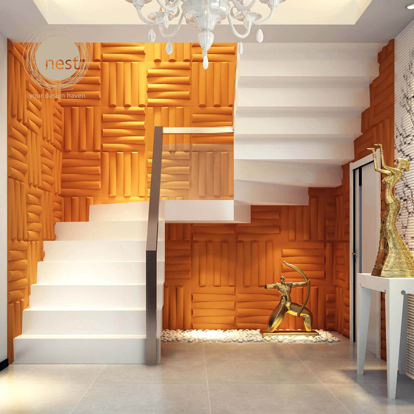 NEST DESIGN LAB 3D Wall-Art Pasts 4pcs 500mm X 500mm X 1.0mm Amazing Gift Idea For Any Occasion!