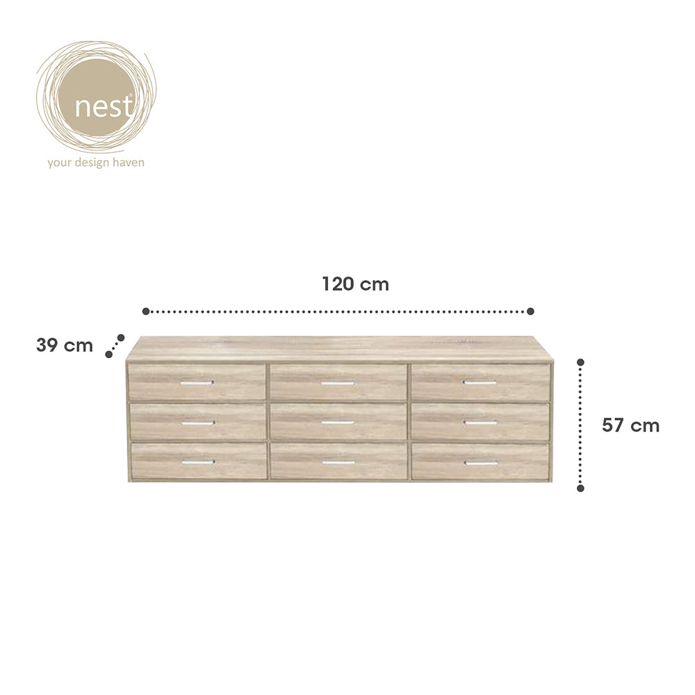 NEST DESIGN LAB Premium 3 Layer Drawer Chest TV Cabinet