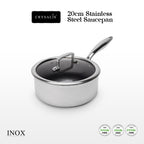 CRYSALIS INOX Stainless Steel Cookware Collection - Honeycomb Non-Stick Frypan, Saucepan, Dutch Oven, Wok Pan