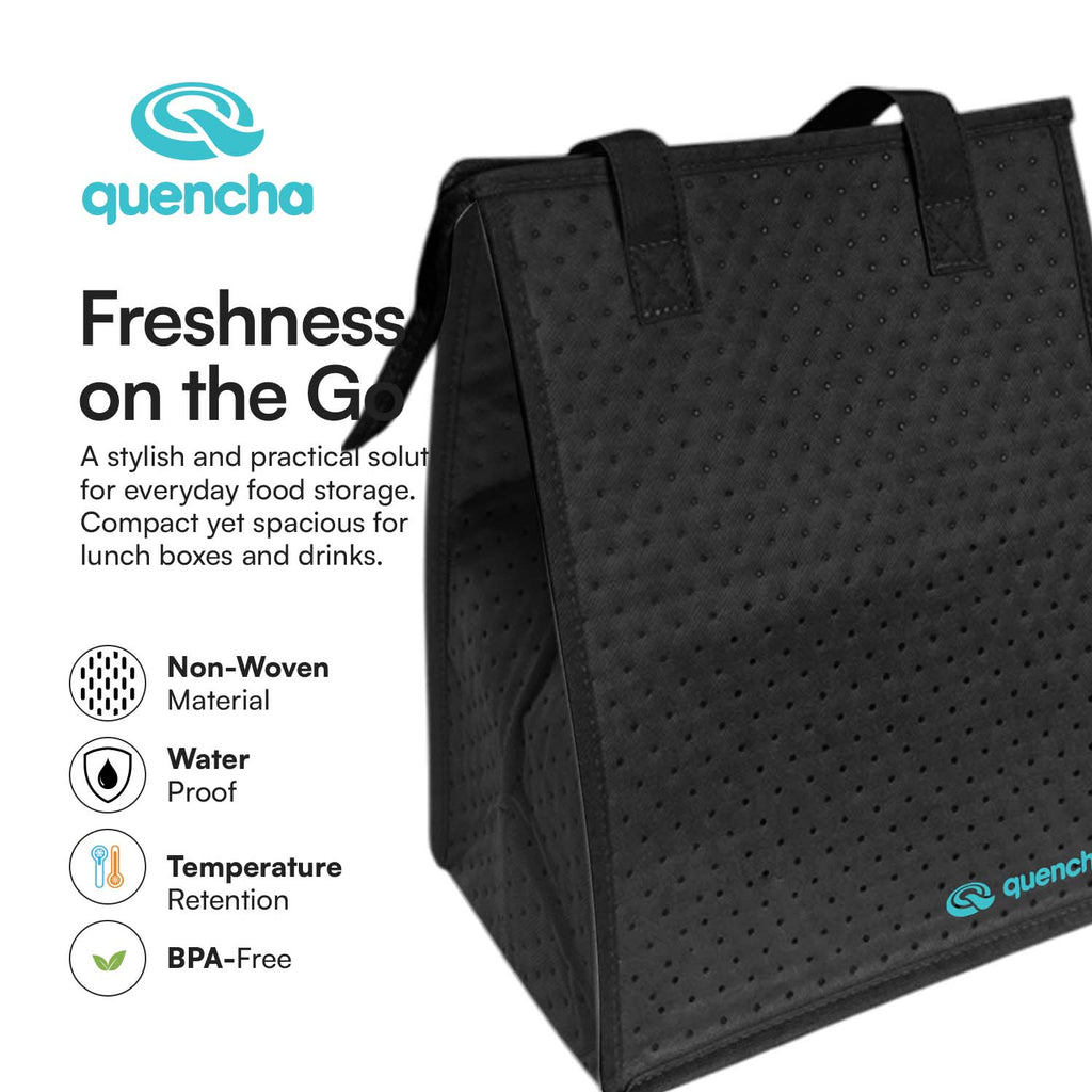 Quencha Thermal Lunch Bag High Capacity Insulated Food Briefcase Multi-Compartment Leakproof