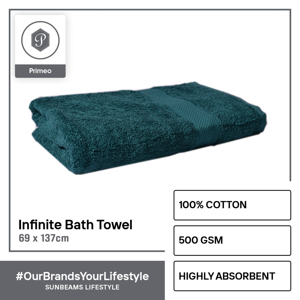 INFINITE by PRIMEO 100% Cotton Bath Towel Ring Spun 500gsm