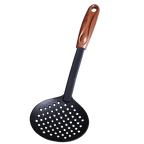 SLIQUE Wooden Nylon Kitchenware Cooking Ladle | Skimmer | Slotted Spoon | Egg Beater | Potato Smasher