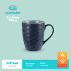 QUENCHA Horizon New Bone Porcelain Textured Mugs With Comfortable Grip & Gifting Appeal