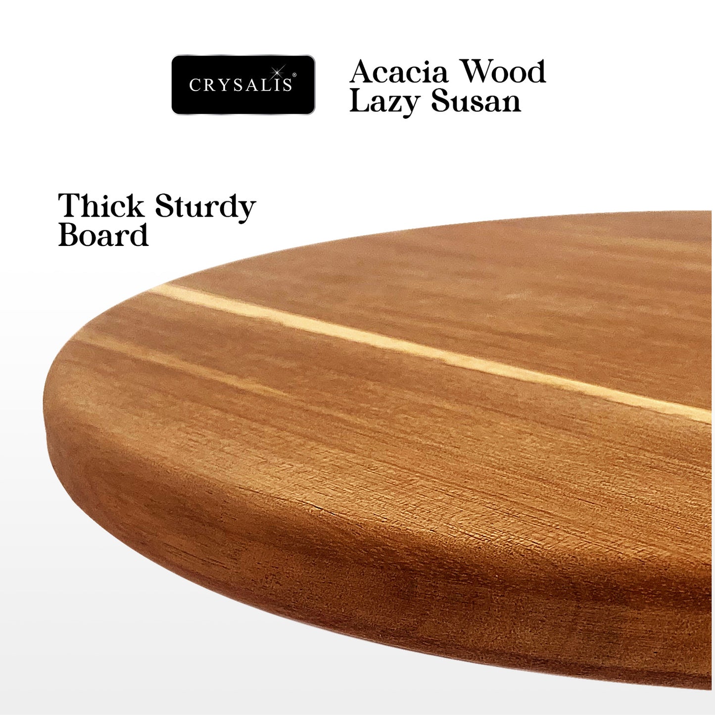 CRYSALIS Acacia Wood Lazy Susan