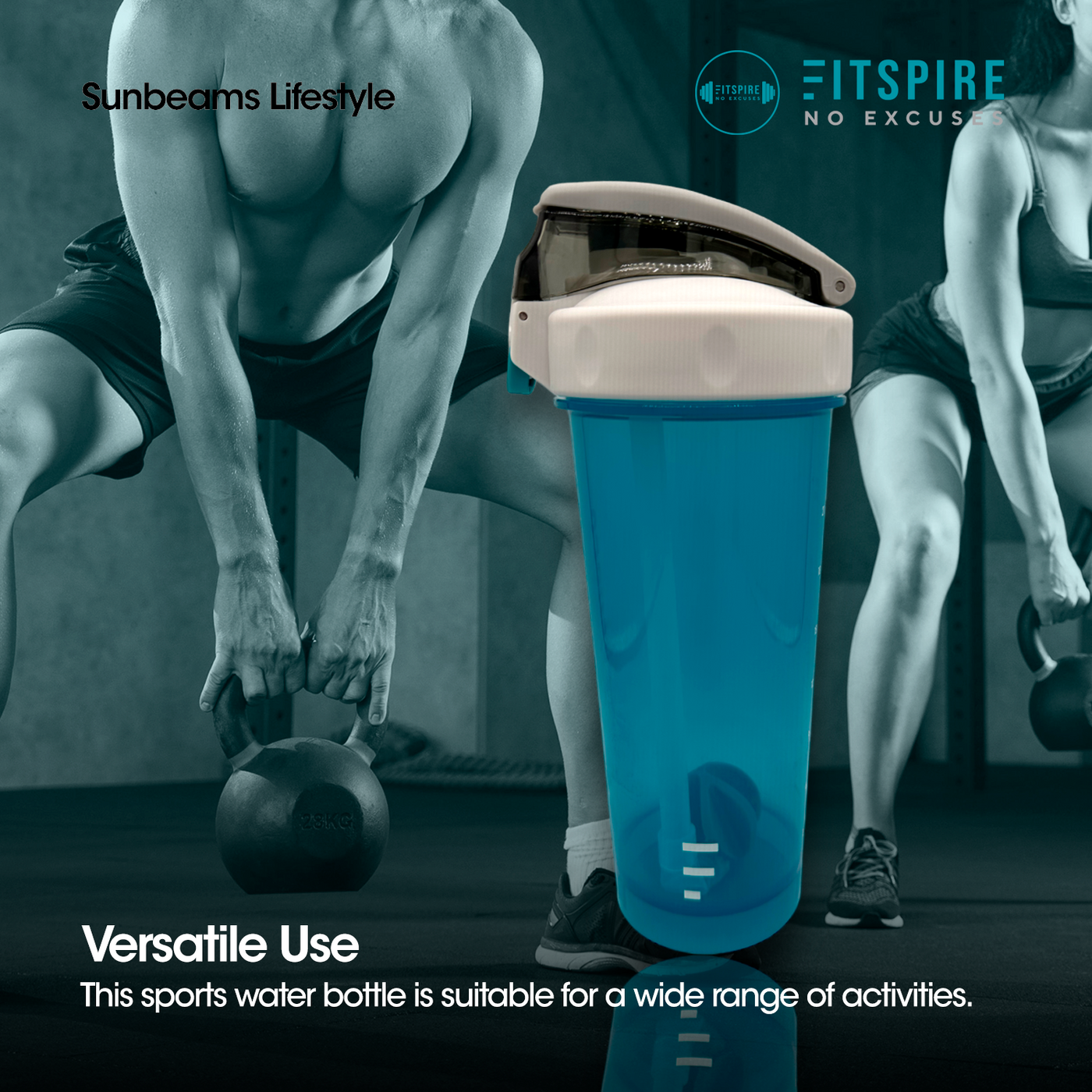 FITSPIRE Premium Gym Shaker Bottle Fitness Water Bottle