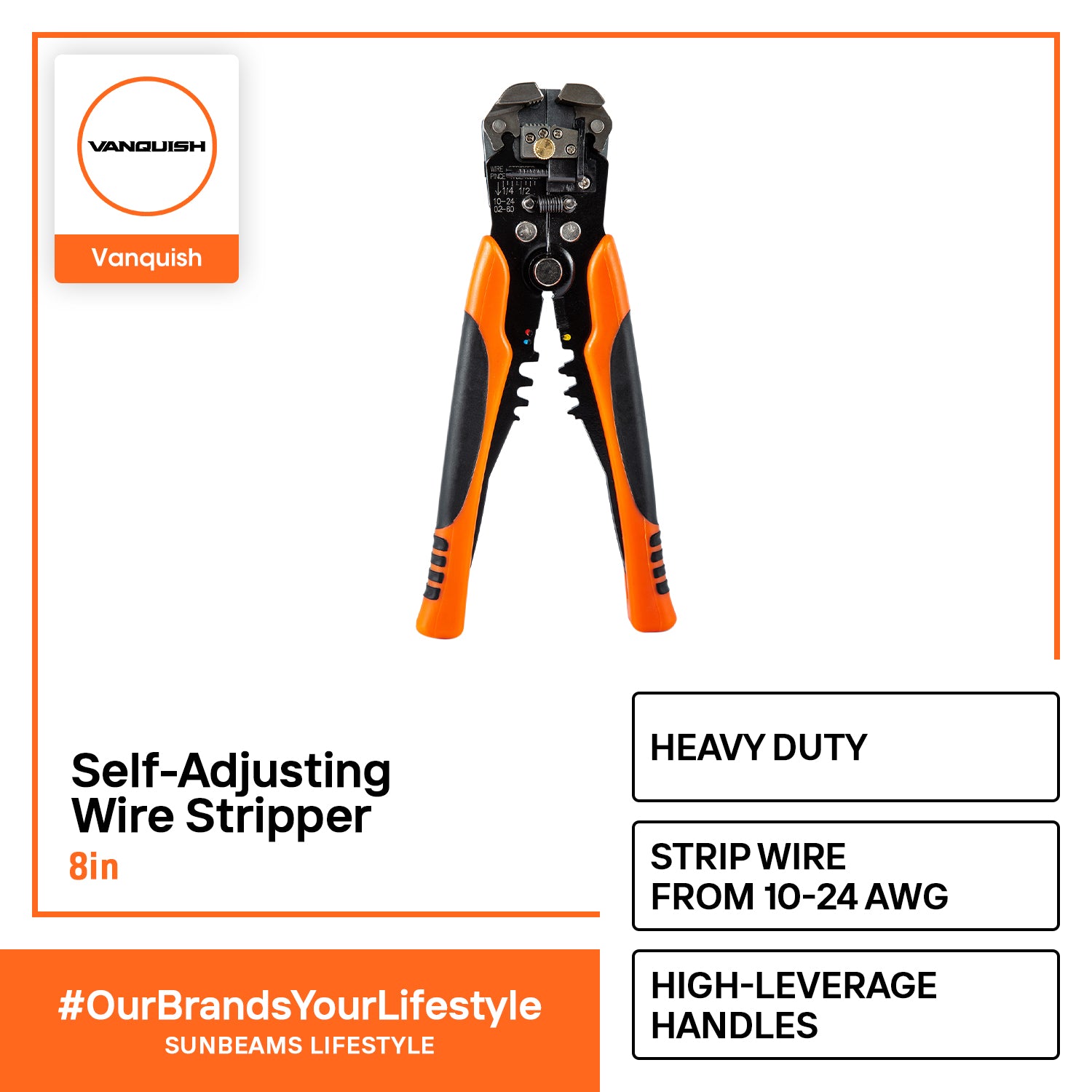 VANQUISH Premium Wire Stripper Self-Adjusting 8inch | 200mm