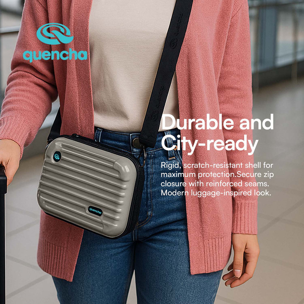 Quencha Waterproof EVA Beach Tote Combo & Hard Shell Sling Bag EDC Anti-Theft Crossbody