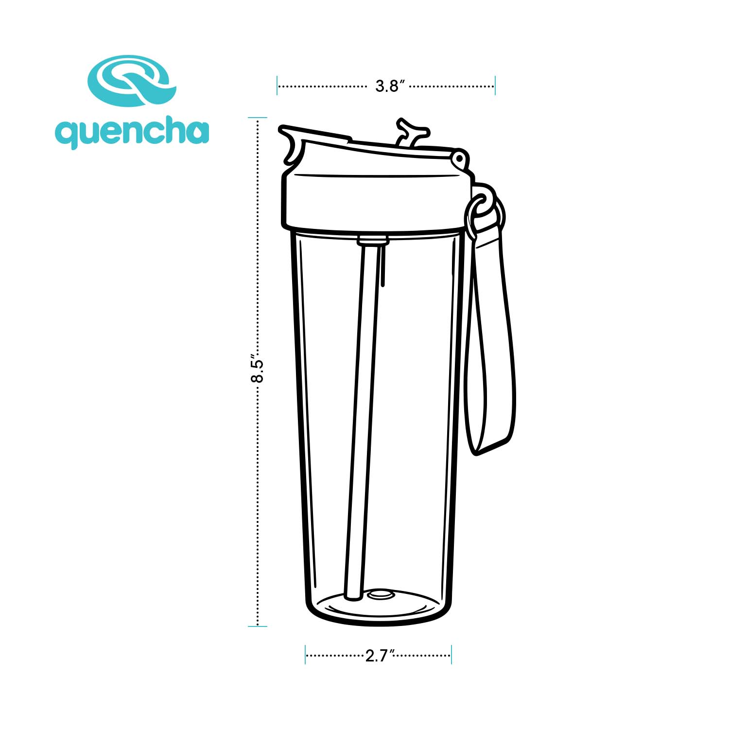 QUENCHA Kids Water Bottle 650ml  BPA-Free • Built-In Straw • Leak-Proof • Kid-Friendly Design