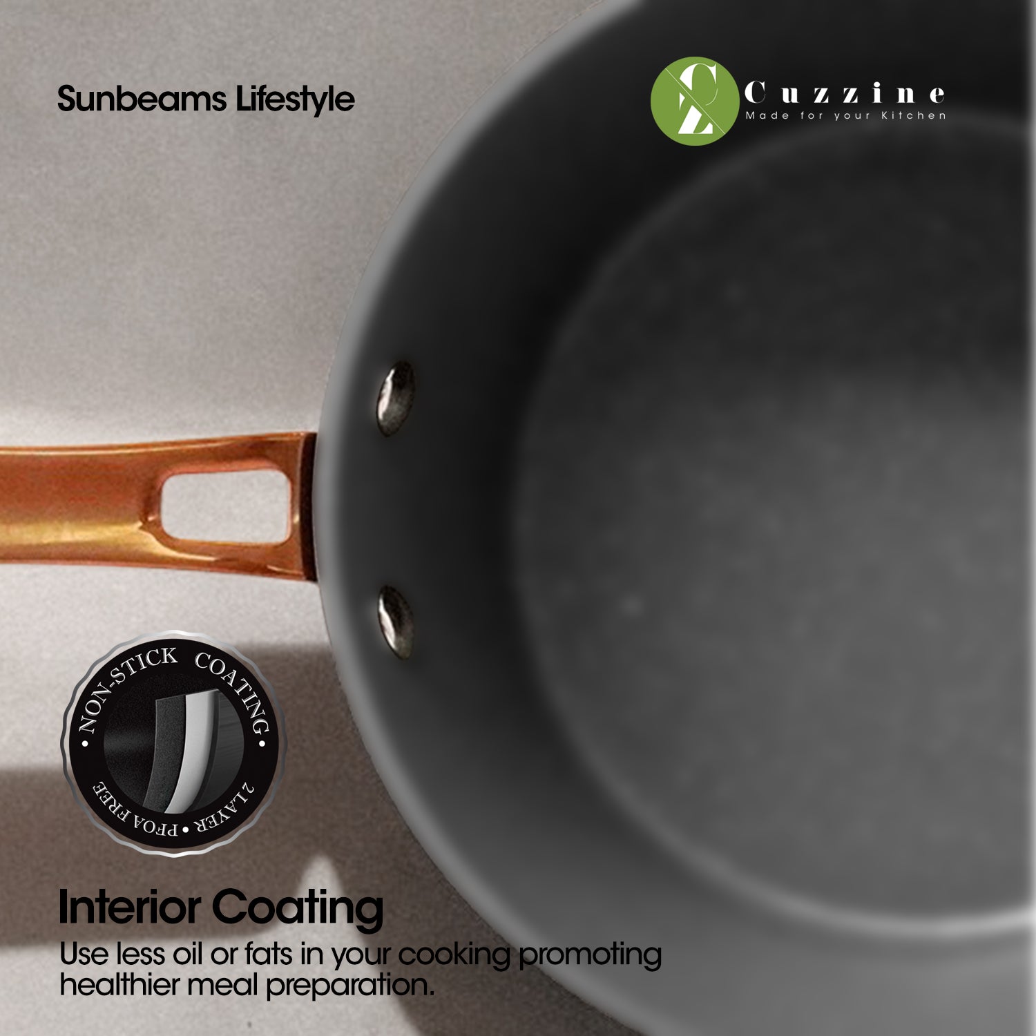 Cuzzine by Slique Forged Frypan Wok pan Sauce Pan Dutchoven with Tempered Glass Lid