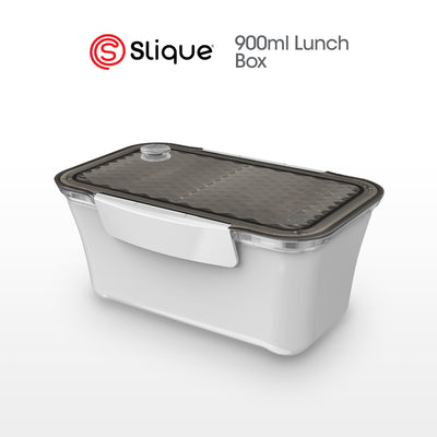 SLIQUE Premium Stainless Steel Insulated Lunch Box w/ Compartment 900ml BPA Free (WHITE)