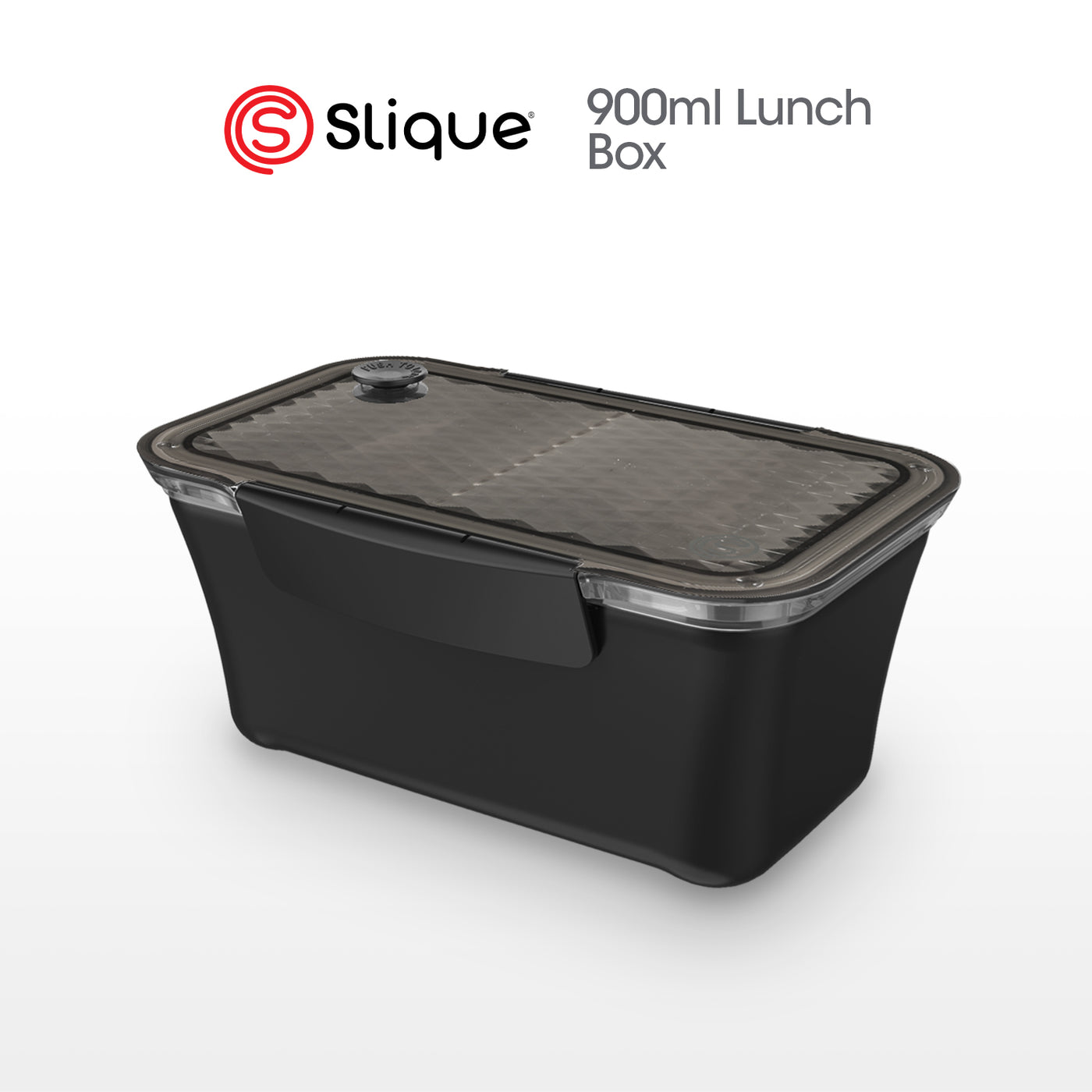 SLIQUE Premium Stainless Steel Insulated Lunch Box w/ Compartment 900ml0.9L BPA Free (BLACK)