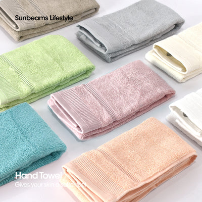 PRIMEO Premium 100% Ring Spun Carded Cotton Double Pile Hand Towel 540gsm Soft High Absorbent Amazing Gift Idea For Any Occasion!