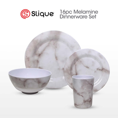 SLIQUE Premium Marble Dinnerware Set of 16