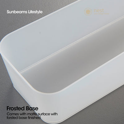 NEST DESIGN LAB Vanity Kit Storage | Adjustable | Stackable | Detachable Organizer Bin for Counter Top & Shelves Plastic - White