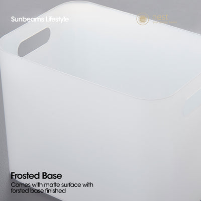 NEST DESIGN LAB Vanity Kit Storage | Adjustable | Stackable | Detachable Organizer Bin for Counter Top & Shelves Plastic - White