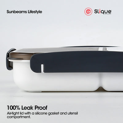 SLIQUE Premium Lunch Box w/ Compartments 1200ml|1.2L(White)