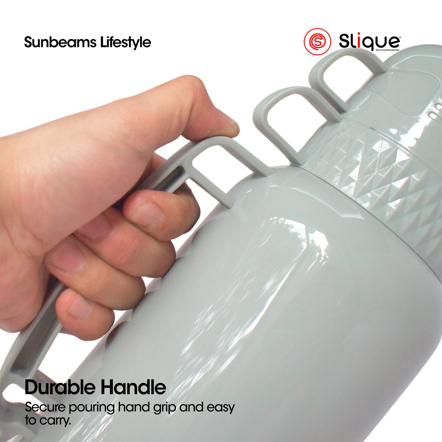 SLIQUE Insulated Vacuum Flask w/ 2 Cups 1L/1.8L