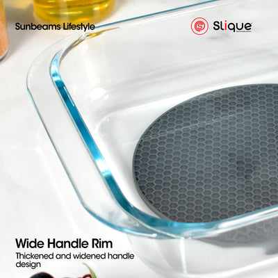 SLIQUE Premium Borosilicate Rectangular Glass Baking Dish 2200ml