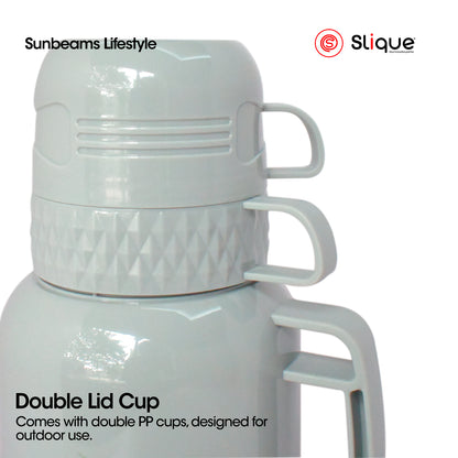 SLIQUE Insulated Vacuum Flask w/ 2 Cups 1L/1.8L