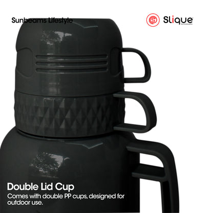 SLIQUE Insulated Vacuum Flask w/ 2 Cups 1L/1.8L