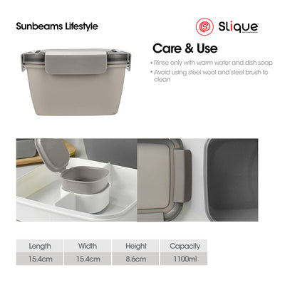 SLIQUE Lunch Box w/ Compartments 1000ml | BPA Free Airtight Microwave Safe Amazing Gift Idea For Any Occasion!