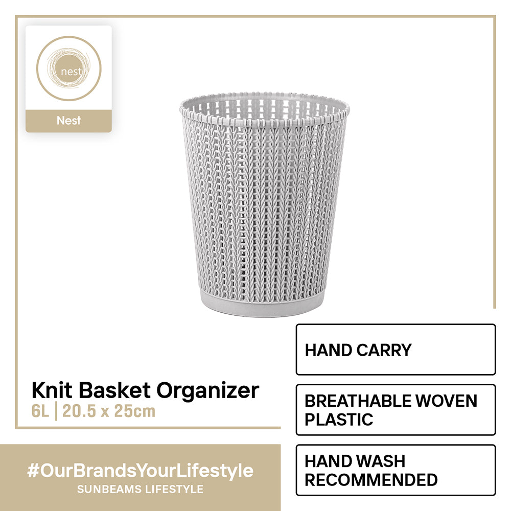 NEST DESIGN LAB Premium Knit Trash Bin Modern Italian Design Amazing Gift Idea For Any Occasion!