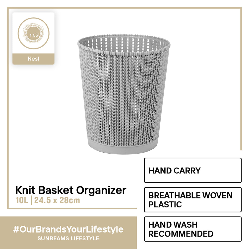 NEST DESIGN LAB Premium Knit Trash Bin Modern Italian Design Amazing Gift Idea For Any Occasion!