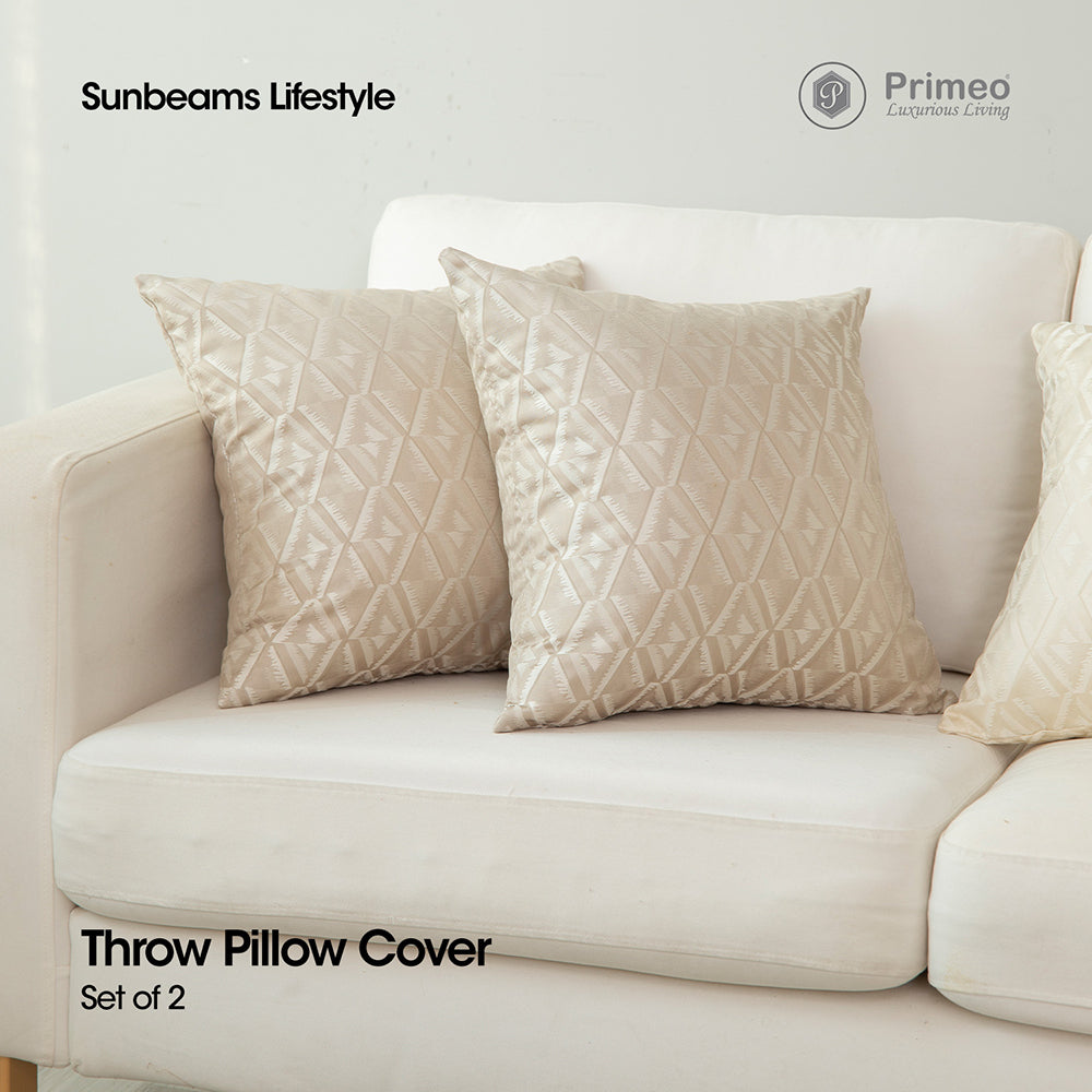 PRIMEO Throw Pillow Cover Set of 2 Made of Polyester Suitable for Bedroom, Living Room, Dining Room, Bed, Sofa, and Couch