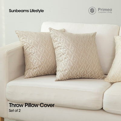 PRIMEO Throw Pillow Cover Set of 2 Made of Polyester Suitable for Bedroom, Living Room, Dining Room, Bed, Sofa, and Couch