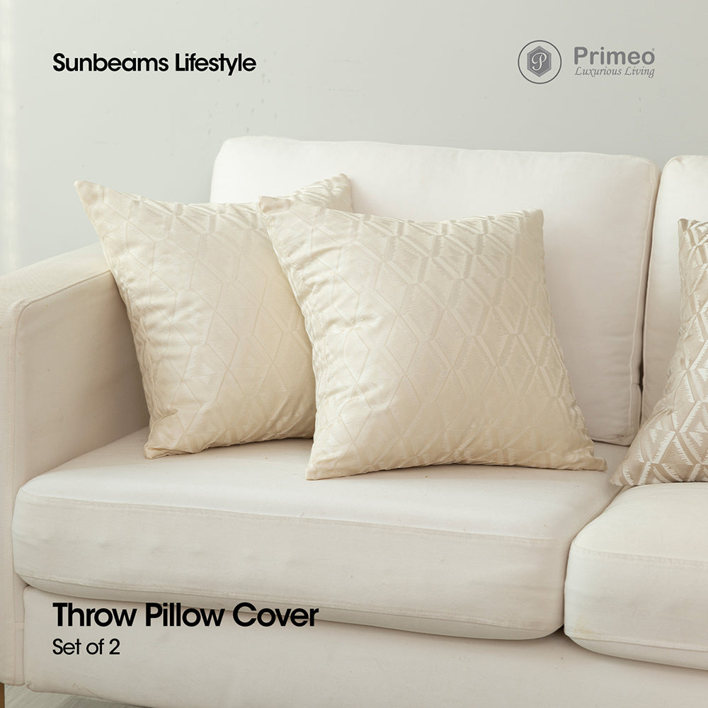 PRIMEO Throw Pillow Cover Set of 2 Made of Polyester Suitable for Bedroom, Living Room, Dining Room, Bed, Sofa, and Couch