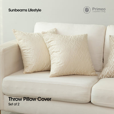 PRIMEO Throw Pillow Cover Set of 2 Made of Polyester Suitable for Bedroom, Living Room, Dining Room, Bed, Sofa, and Couch