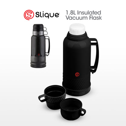 SLIQUE Insulated Vacuum Flask w/ 2 Cups 1L/1.8L