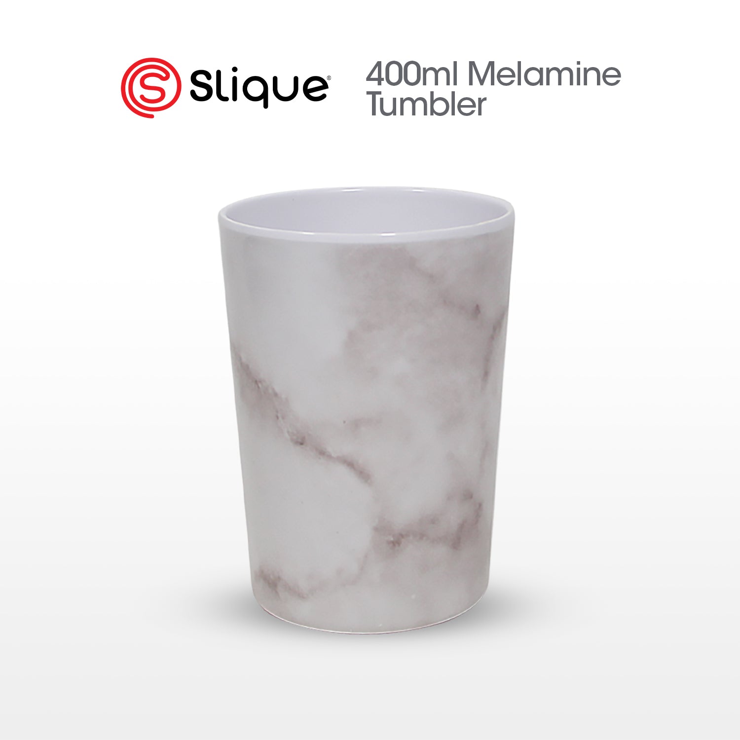 SLIQUE Dinnerware Plate, Bowl, Tumbler Marble Design