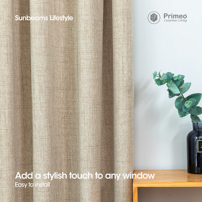 PRIMEO Window Curtain 140x213 cm Made of Polyester Perfect for Living Room, Bedroom and Study Room