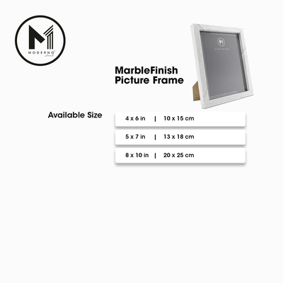 MODERNO Premium Picture Frame White Marble Finish Modern Italian Design Amazing Gift Idea For Any Occasion!