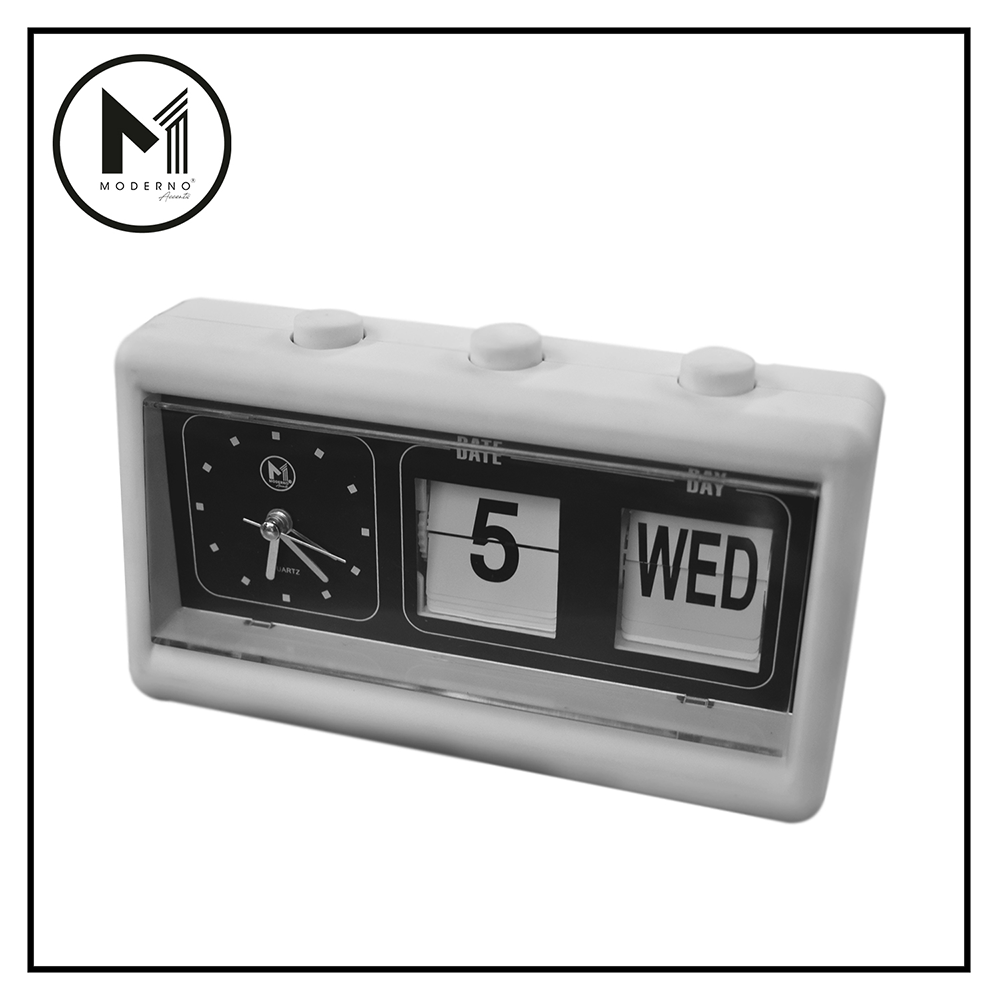 MODERNO Premium Table Alarm Clock with Date Modern Italian Design Amazing Gift Idea For Any Occasion!