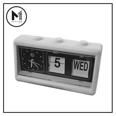 MODERNO Premium Table Alarm Clock with Date Modern Italian Design Amazing Gift Idea For Any Occasion!