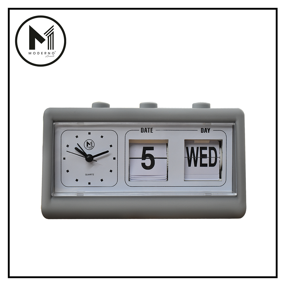 MODERNO Premium Table Alarm Clock with Date Modern Italian Design Amazing Gift Idea For Any Occasion!