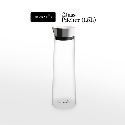 CRYSALIS Borosilicate Glass Pitcher w/ Stainless Steel Lid 1L/1.5L