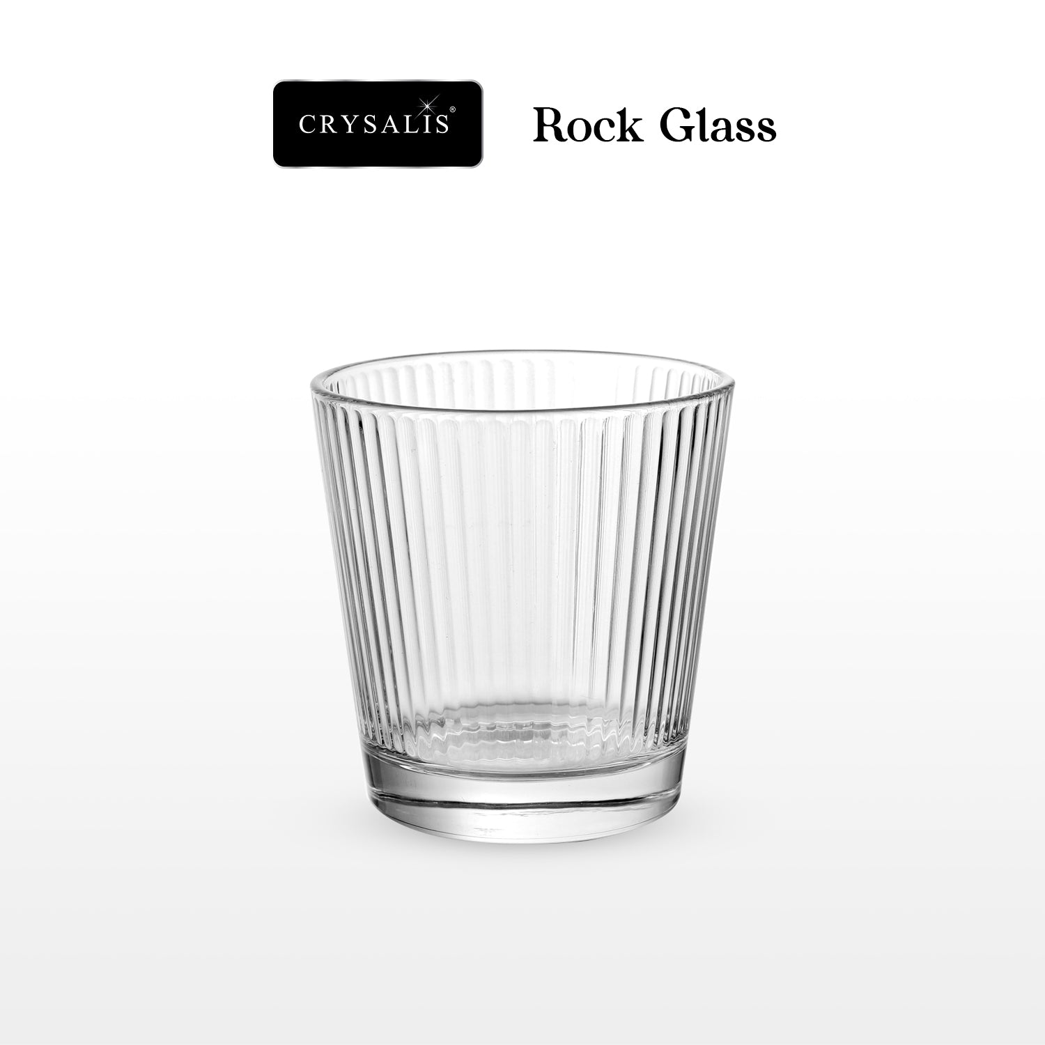 Crysalis Essence Glassware Collection Highball Rock Glass Soda-Lime Drinking Glass - Ribbed Design