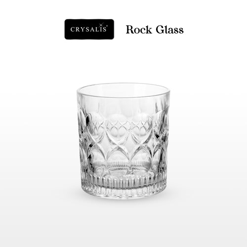 Crysalis Essence Glassware Collection Highball Rock Glass Soda-Lime Drinking Glass - Ribbed Diamond Design