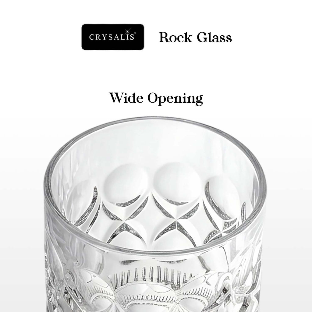 Crysalis Essence Glassware Collection Highball Rock Glass Soda-Lime Drinking Glass - Ribbed Diamond Design
