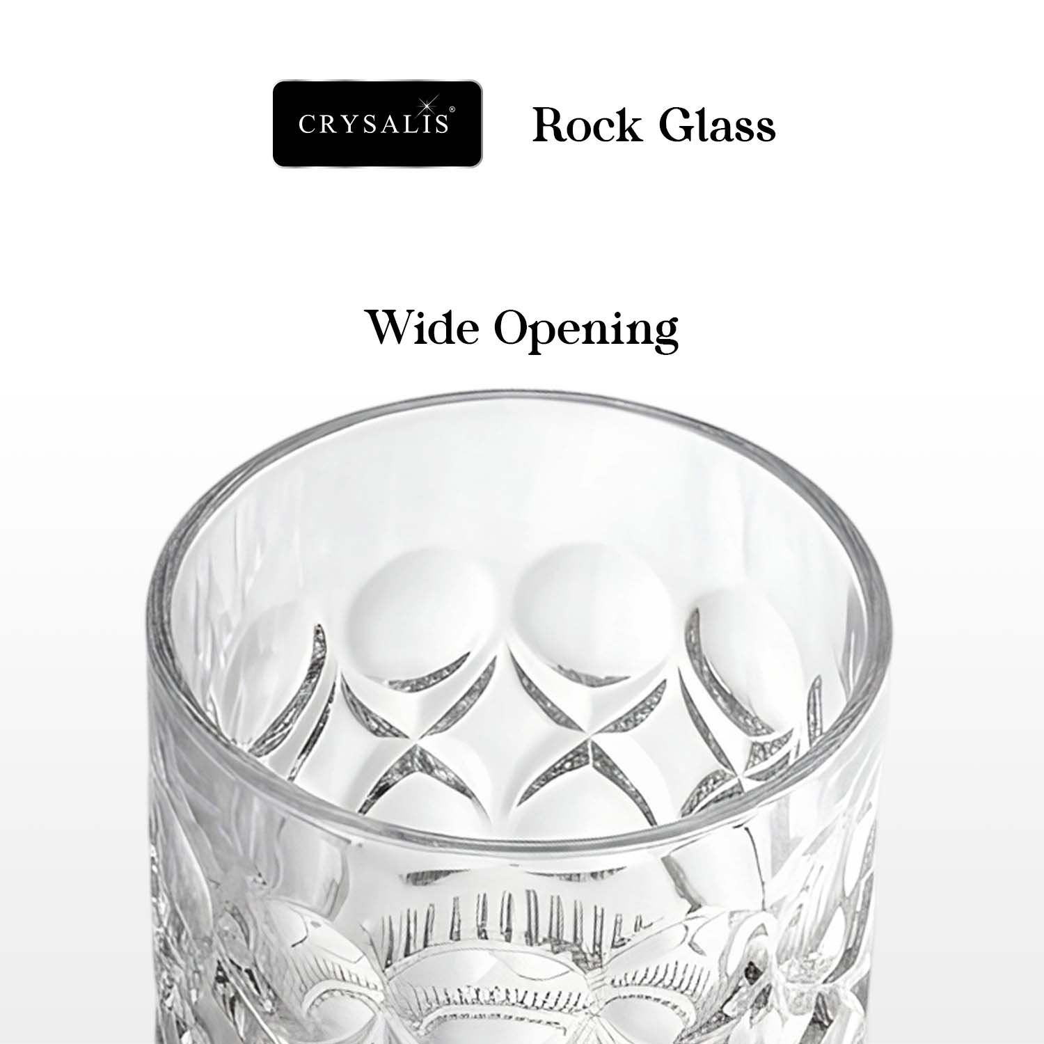 Crysalis Essence Glassware Collection Highball Rock Glass Soda-Lime Drinking Glass - Ribbed Diamond Design