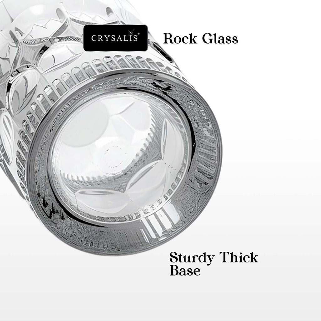 Crysalis Essence Glassware Collection Highball Rock Glass Soda-Lime Drinking Glass - Ribbed Diamond Design