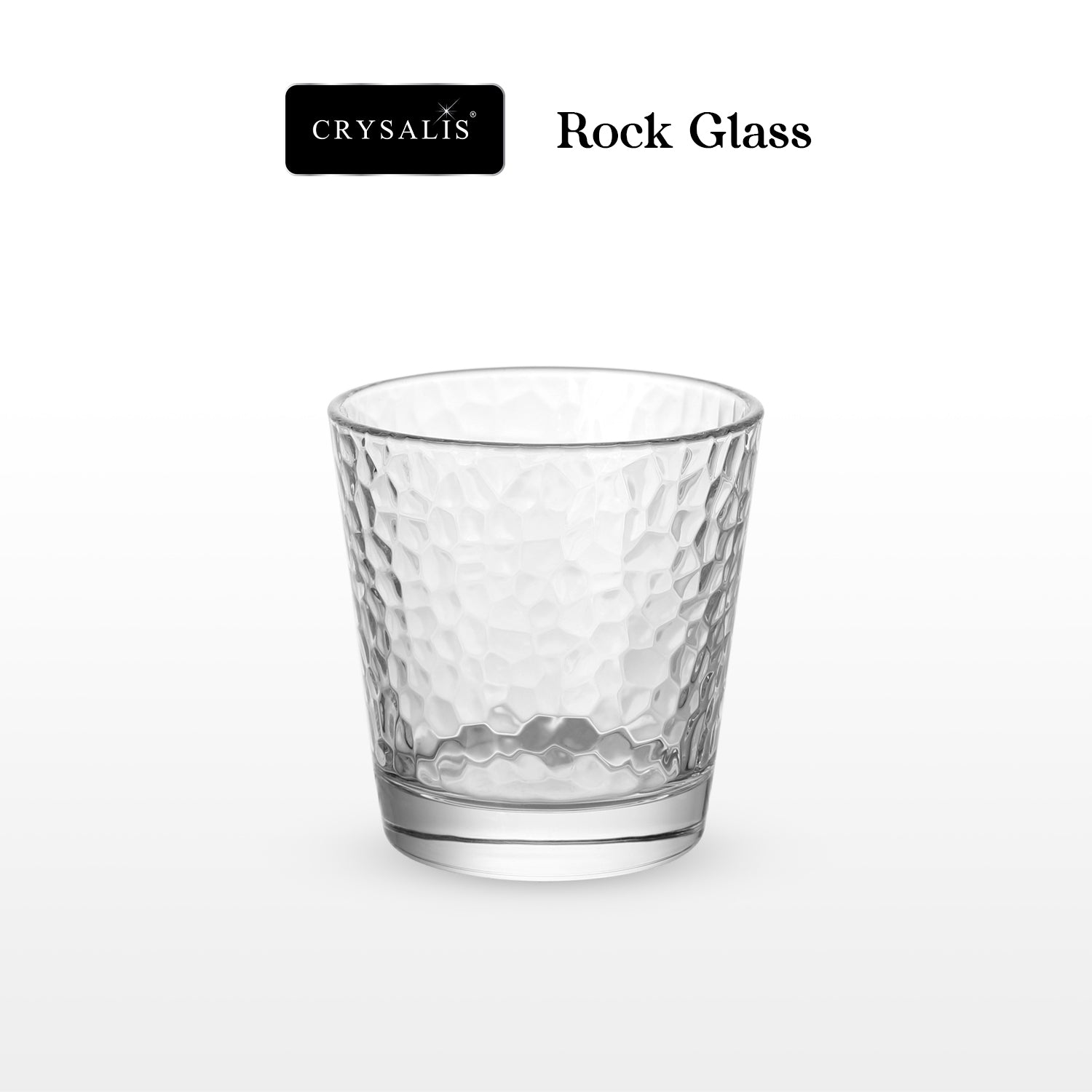 Crysalis Essence Glassware Collection Highball Rock Glass Soda-Lime Drinking Glass - Hammered Design