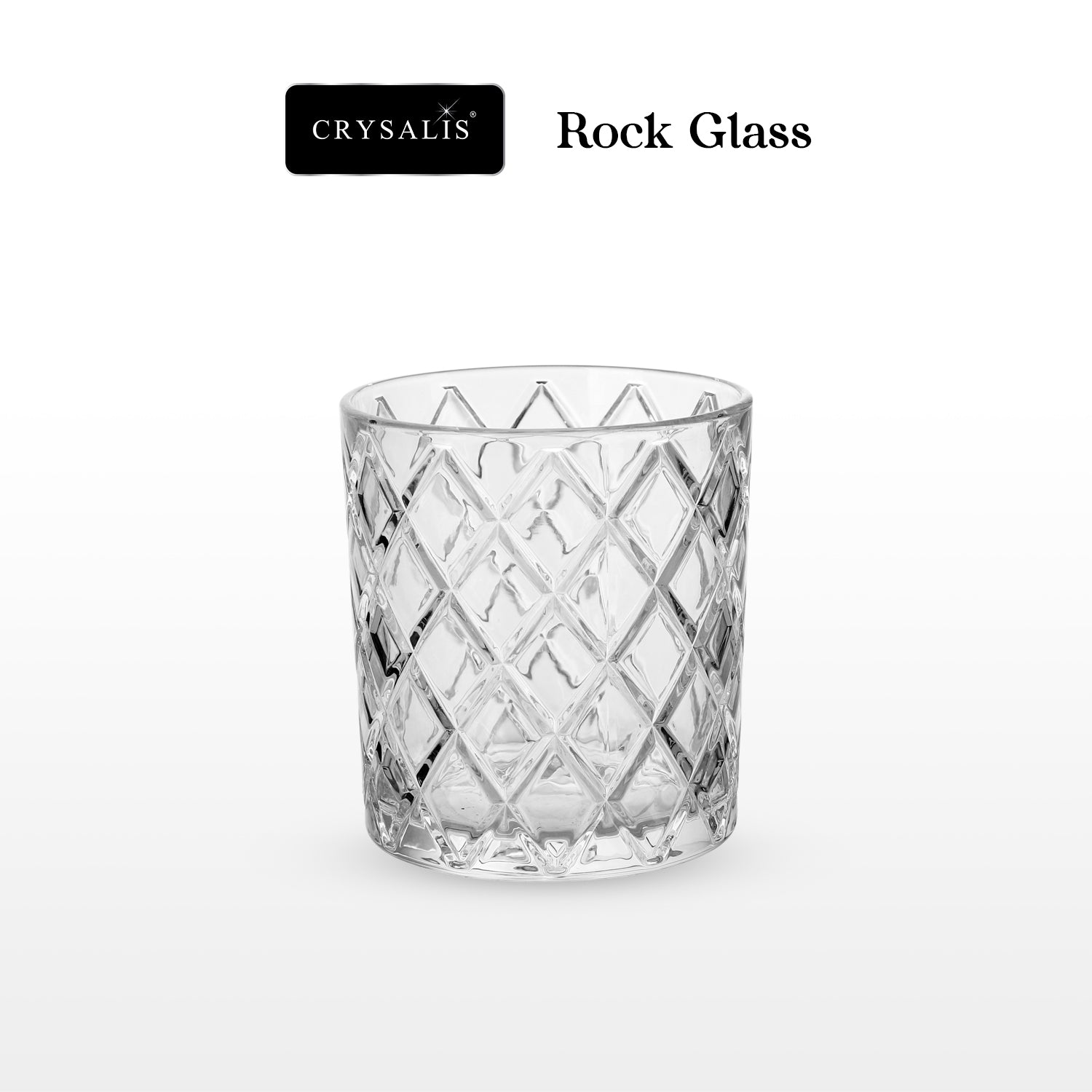 Crysalis Essence Glassware Collection Highball Rock Glass Soda-Lime Drinking Glass - Diamond Design