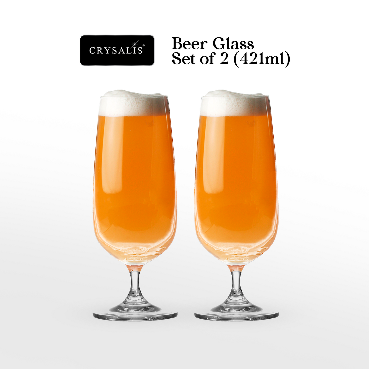 CRYSALIS Premium Crystal Stemware Beer Goblet [Set of 2]