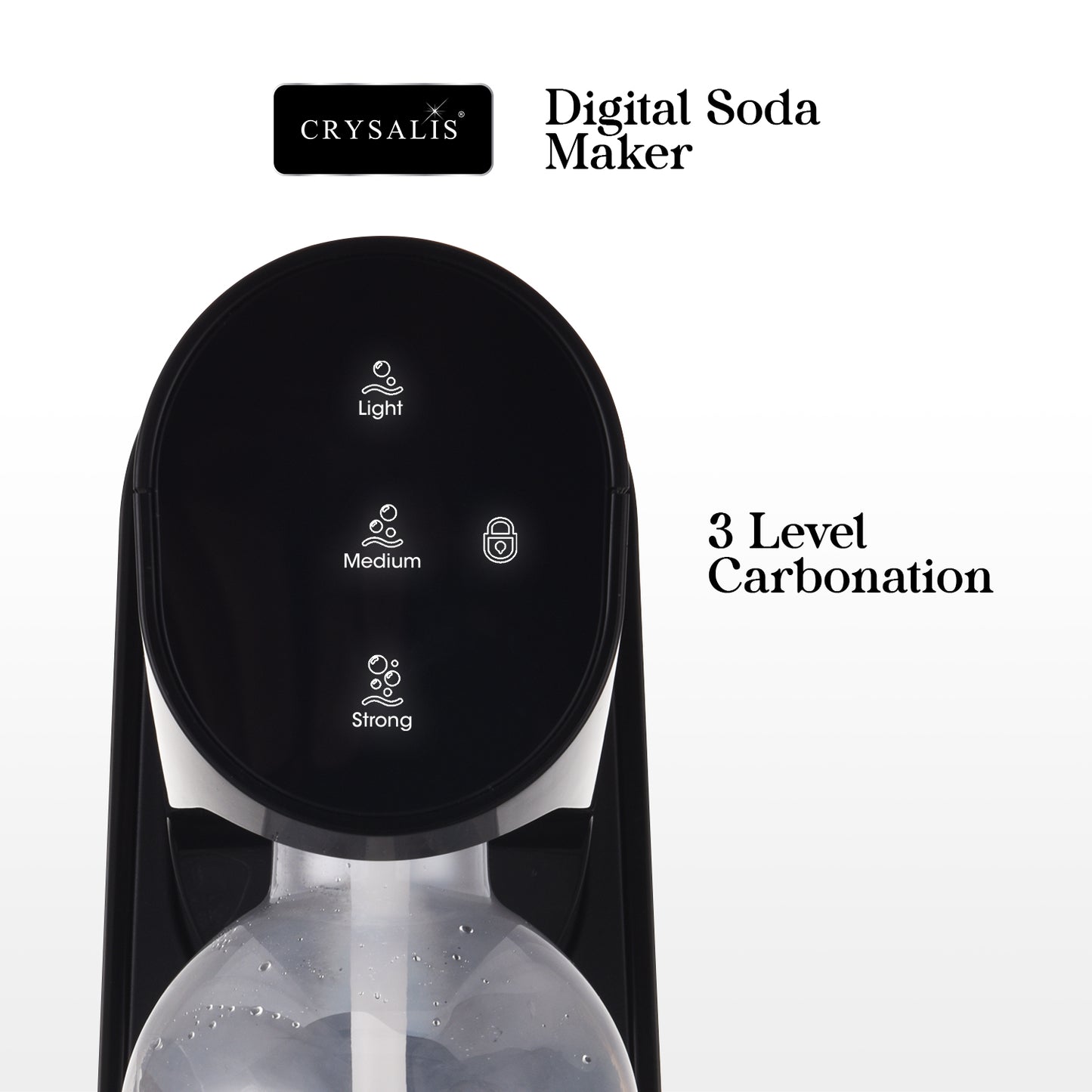 CRYSALIS Soda Maker Streaming Machine Set Carbonating Bottle - 1L | 33.8oz.