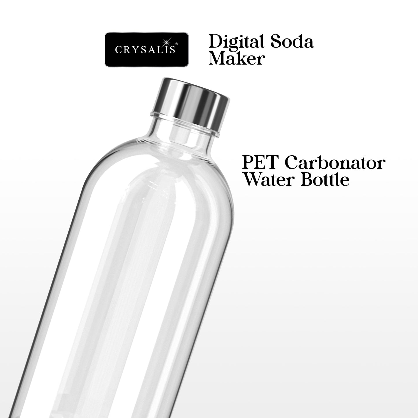 CRYSALIS Soda Maker Streaming Machine Set Carbonating Bottle - 1L | 33.8oz.